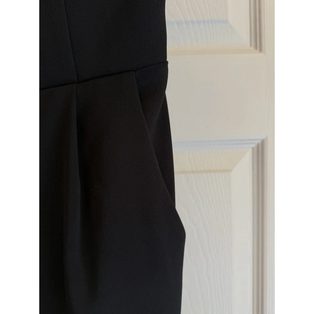 Amanda Urichard Jumpsuit Women P Black Strapless Sweetheart V-Notch Tapered Leg